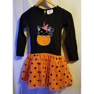 Counting Daisies Little Girl's Halloween Cat Tutu Dress Size 8‎
